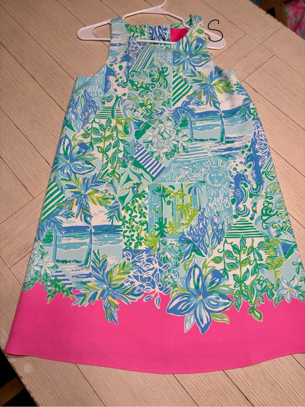 Lilly Pulitzer Tropical Print Mini Dress in Aqua, Blue & Pink